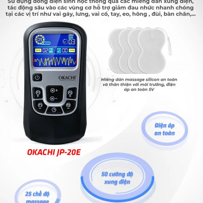 MÁY MASSAGE XUNG ĐIỆN OKACHI JP-E20