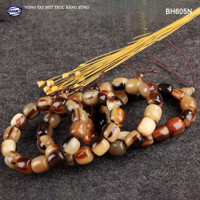 Vòng tay sừng vân nưa bò Châu Phi đốt trúc (BH605N) Phú quý và trường tồn 