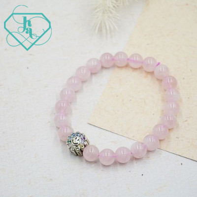 Vòng Tay Phong Thủy Thạch Anh Hồng, Đơn Giản, Cá Tính