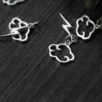 Combo 2 cái charm bạc hình đám mây sét treo - Ngọc Quý Gemstones