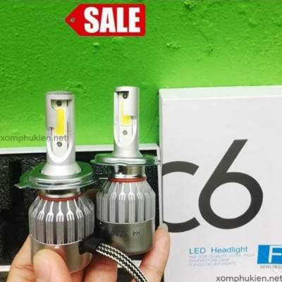 1 ĐÈN PHA LED C6 H4 SIÊU SÁNG LẮP XE MÁY ÔTÔ MẪU MỚI