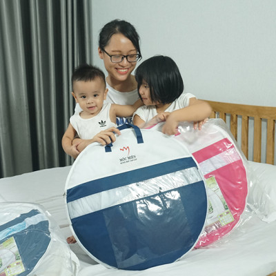 Mùng Chụp Màn Chụp Tự Bung Đỉnh Rộng Cao Cấp 1m8x2m có viền chân - Mộc Miên ( có 2 Cửa)