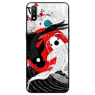 Ốp Lưng in cho Realme 3 Pro Mẫu Cá Chép Đen Trắng - Hàng Chính Hãng