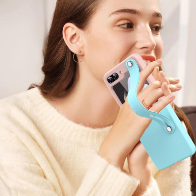 Ốp lưng đai đeo hand trap chống sốc cho Samsung Galaxy Z Flip 5 5G hiệu HOTCASE Wristband Stand Phone Case - chất liệu cao cấp, thiết kế thời trang sang trọng có đai đeo tay an toàn - Hàng nhập khẩu