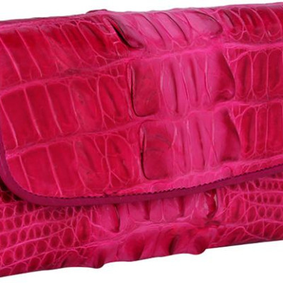 Ví Nữ Da Cá Sấu 3 Gấp Gai Huy Hoàng HT3286 (19 x 10.5 cm) - Hồng