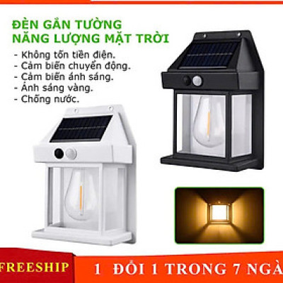 Bộ 2 Đèn Trang Trí Cổng Năng Lượng Mặt Trời – Gắn Cột, Gắn Tường Tự Động Bật Tắt Loại Tốt