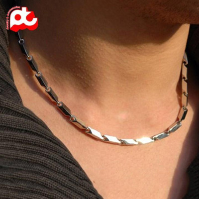 Dây chuyền cao cấp đẹp nam titanthép không gỉ hỏa tiển trangsucpt kích cỡ 4mm màu trắng PTDCNA14