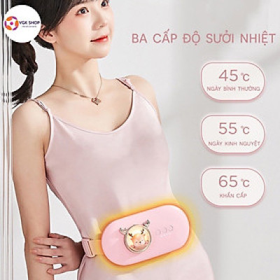 ￼Đai massage giảm đau bụng kinh, máy chườm ấm bụng cho phụ nữ 6 mức độ nóng giảm đau lưng làm tử cung khi đến kì