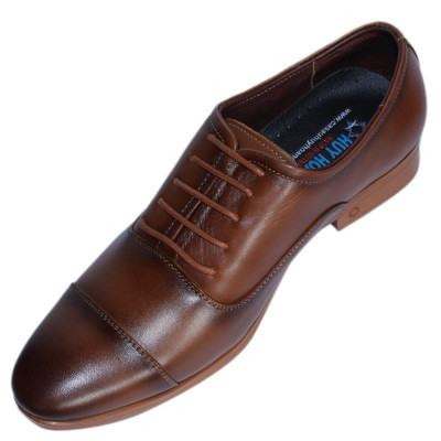 Giày tây nam Huy Hoàng cột dây  màu vàng bò HT7503