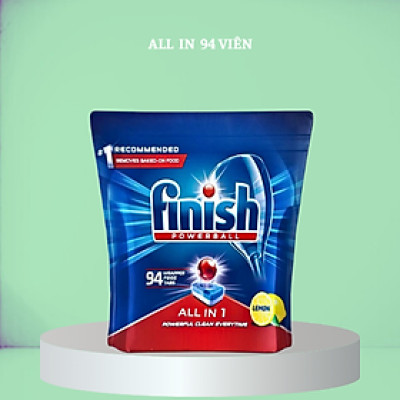 Viên rửa chén Finish All in one 90 viên - Hương chanh