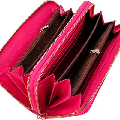 Ví Nữ Da Cá Sấu Nhiều Ngăn Huy Hoàng HT3275 (11 x 22 cm) - Hồng