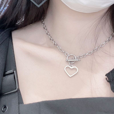 Dây chuyền nữ ổ khóa tình yêu, vòng cổ trái tim dây xích sành điệu PK11