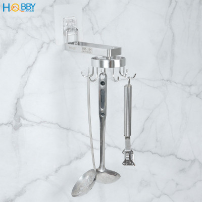 Giá móc treo muỗng vá đa năng xoay tròn inox 304 Hobby home decor MX6S