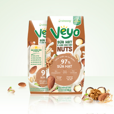 Thùng Veyo Sữa hạt 5 loại cao cấp (30 hộp x 180ml)