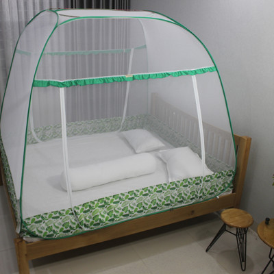 Mùng Chụp Màn Chụp Tự Bung Đỉnh Rộng Cao Cấp 1m8x2m có viền chân - Mộc Miên ( có 2 Cửa)