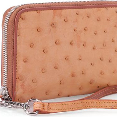 Ví Nữ Da Đà Điểu 1 Khóa Vip Huy Hoàng HT3431 (19 x 10,5 cm) - Vàng Bò