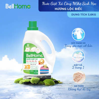 Nước Giặt Xả Công Nghệ Sinh Học Bell Home Xanh Hương Lộc Biếc 3,6KG