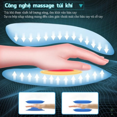 Máy massage bàn tay Nikio NK-330 - Công nghệ áp suất khí nén, nhiệt nóng. Giảm đau nhức mỏi, tê tay