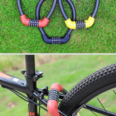Khóa dây xe đạp 5 số đổi được mã Tặng 1 đôi đèn van