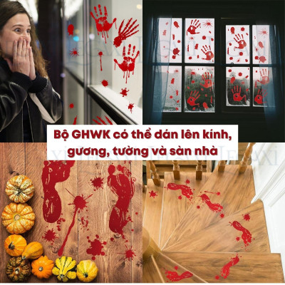 [HALLOWEEN] Hình xăm giả kinh dị hóa trang phát sáng hoa hồng đầu lâu nhện vết sẹo vết khâu chảy máu tròng mắt vết chân tay Legaxi