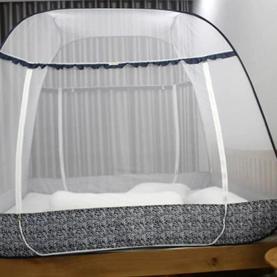 Màn Chụp , Mùng Chụp Đỉnh Rộng Cao Cấp Mộc Miên - Hoạ Tiết Chiếc Lá Viền Xanh Đen ( Hà Nội )