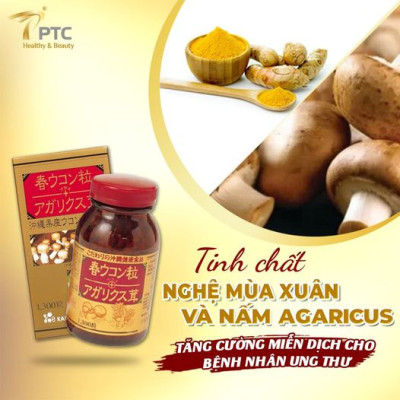 Thực Phẩm Chức Năng Nghệ Mùa Xuân Và Nấm Agaricus Kanehide Bio (1300 viên)