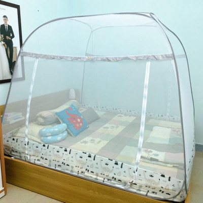 Màn Chụp Cao Cấp Mộc Miên Hoạ Tiết Xám Khủng Long - Kích thước 1,8mx2m - 2 cửa ( Hà Nội )