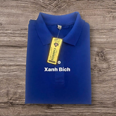 Áo Thun Có Cổ Cá Sấu Cao Cấp 4 Chiều Form Xuông Nữ - Nam Màu Xanh Biển