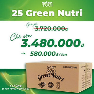 Combo 1 Thùng (6 lon) Sữa Hạt Ngũ Cốc 25 Green Nutri