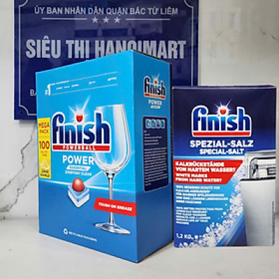 [HCM] Combo Viên rửa bát Finish All in one 90 viên + Muối Finish 1,2kg