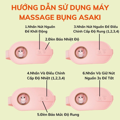 Máy Massage làm ấm bụng đai đeo giảm đau bụng kinh nguyệt, Làm ấm tử cung cho phụ nữ đến kì