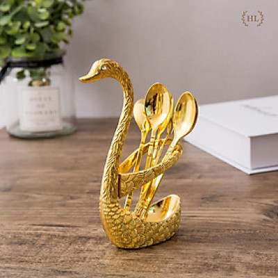 Thiên Nga Hoàng Gia Hợp kim đồng khảm đá + 6 Thìa or Nĩa | BỘ THÌA NĨA THIÊN NGA HOÀNG GIA HỢP KIM CAO CẤP