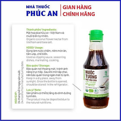 Nước tương mật hoa dừa Sokfarm 200ml - 1L nước tương ít mặn không đậu nành không chất bảo quản