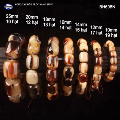 Vòng tay sừng vân nưa bò Châu Phi đốt trúc (BH605N) Phú quý và trường tồn 