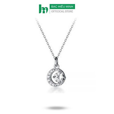 Dây Chuyền Bạc Ta Mặt Trăng Đính Đá CZ Chính Hãng Bạc Hiểu Minh DMD509