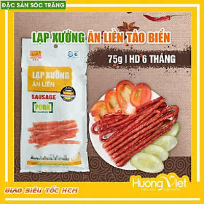 Đặc Sản Sóc Trăng - Lạp Xưởng Ăn Liền Tân Huê Viên Túi 75G, Lạp Xưởng Ăn Ngay Không Cần Chế Biến, Lạp Xưởng Sóc Trăng, Ăn Vặt Sài Gòn