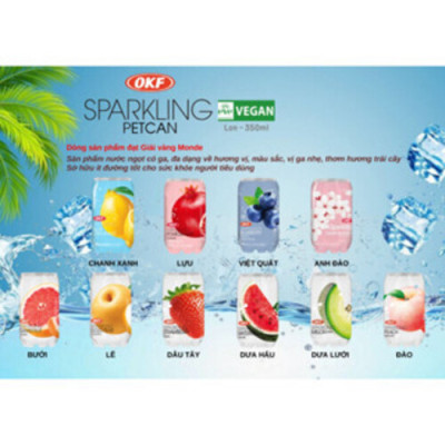 Nước ngọt có ga vị Dưa hấu 350ML OKF Hàn Quốc