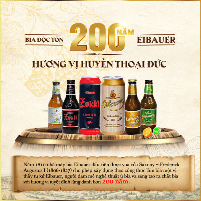 [BIA ĐỨC_SINCE 1810] Combo 2 Thùng Bia Tươi Thầy Tu EIBAUER HEFEWEIZEN HELL 5.2 ĐỘ - Bia Tươi Men Sống Thượng Hạng - Nhập Khẩu Chính Hãng