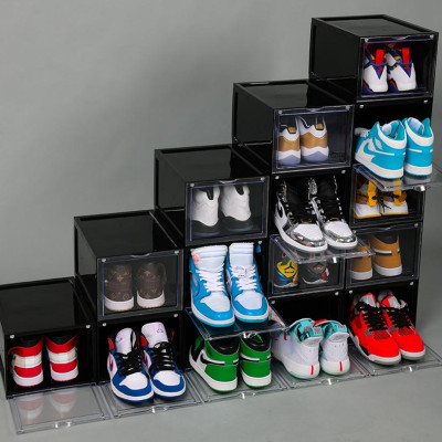 COMBO 5 HỘP ĐỰNG GIÀY NHỰA CỨNG TRONG SUỐT CỬA MỞ NAM CHÂM RAPBOX | HỘP CAO CẤP - KÍCH THƯỚC 35.5x26x20.5cm