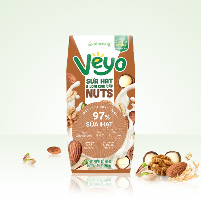 Thùng Veyo Sữa hạt 5 loại cao cấp (30 hộp x 180ml)