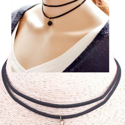 Vòng cổ choker 2 dây kèm hạt V20
