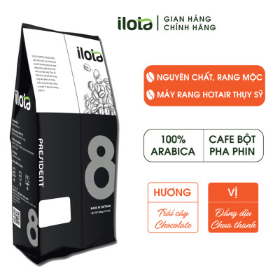 Cà Phê ILOTA 8 President Arabica Cầu Đất Specialty coffee rang xay nguyên chất Dạng Bột Amazing Cup 2021 250gr