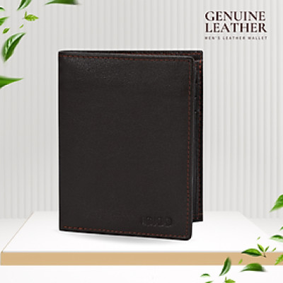 Ví da nam gập đôi phom đứng phối màu nhiều ngăn IDIGO MW1-6033