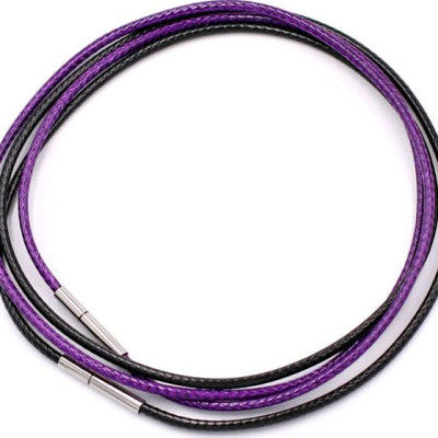 Combo 2 sợi dây vòng cổ cao su - đen + tím DCSEI1