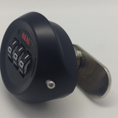 RL9047-07 Khóa tủ sắt mật mã Real 3 mã dài 22mm thích hợp cho tủ dày dưới 15mm có nút thay mã đầu khóa vừa là tay vặn