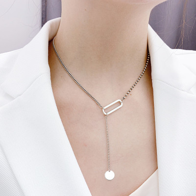 Set dây chuyền và lắc tay hình khối bất đối xứng