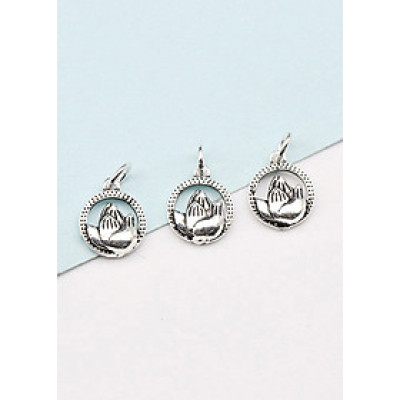 Combo 3 cái charm bạc hình hoa sen nhỏ treo - Ngọc Quý Gemstones