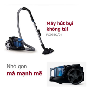 Máy hút bụi Philips dạng hộp FC9350, công suất 1800W, bảo hành 2 năm | Hàng chính hãng
