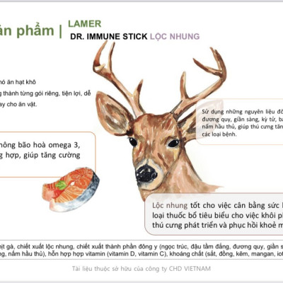 SỐT DINH DƯỠNG ĂN HÀNG NGÀY CHO CHÓ LAMER DR IMMUNE-STICK LỘC NHUNG VÀ CÁ HỒI 50g