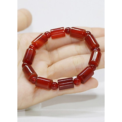 Vòng Tay Đá Mã Não Đốt Trúc Cam - Vòng tay phong thủy - Lắc tay đá phong thủy - Mang lại may mắn